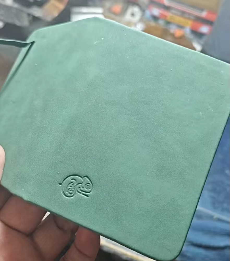 Embossed green chameleon product box